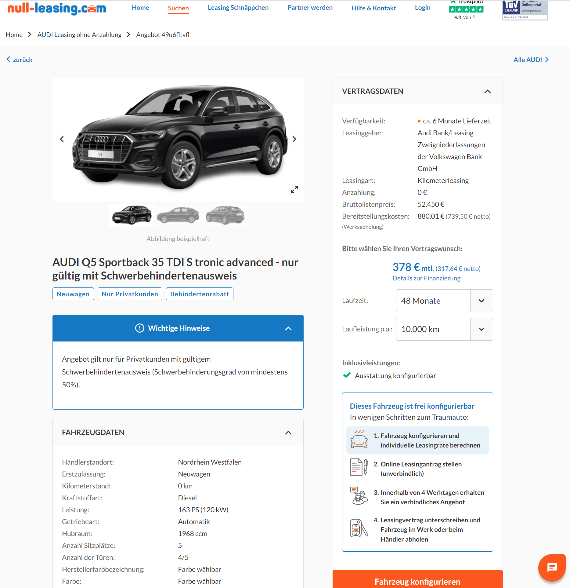 Audi Q5 S-line BESTELLFAHRZEUG FREI KONFIGURIERBAR