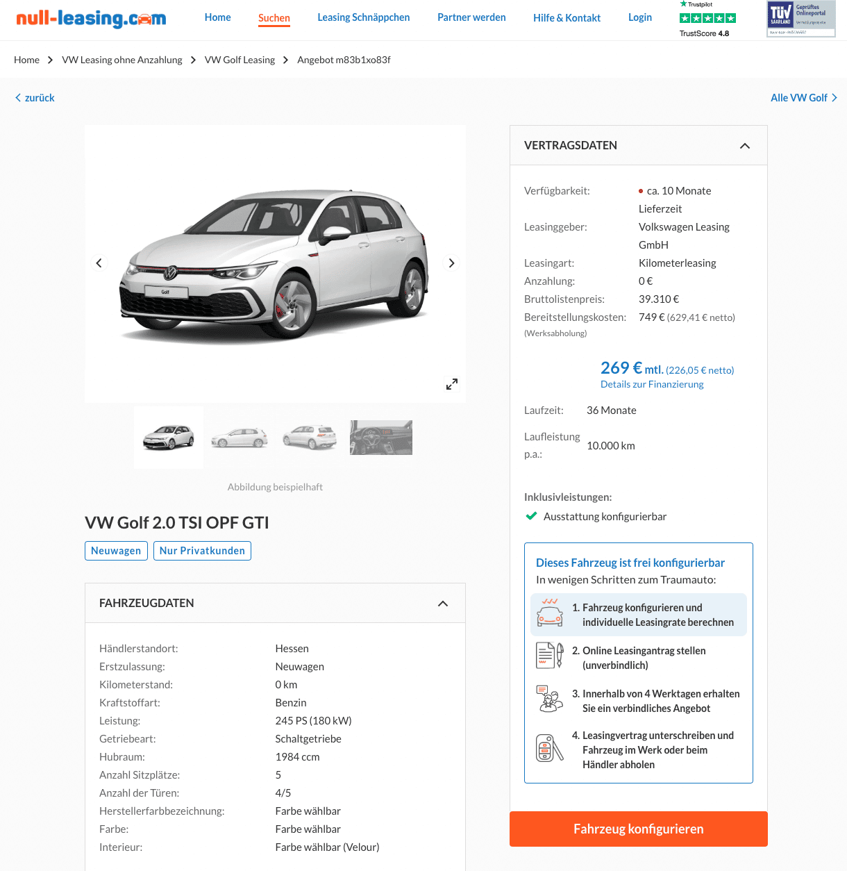 kultur udføre Wreck VW Golf GTI im Leasing ab 199 € netto - ntv Autoleasing