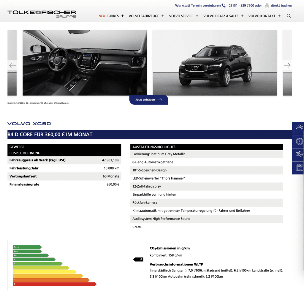 Volvo Leasing Rechner