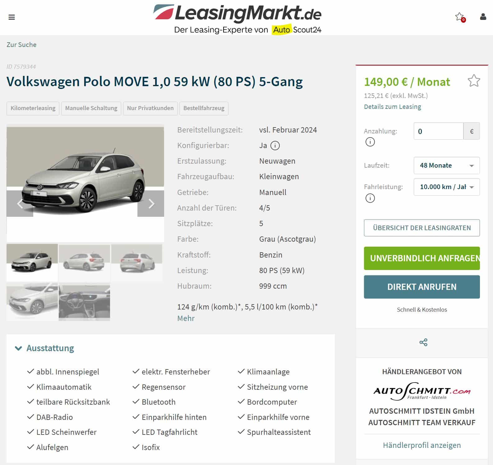 VW Polo im Leasing für 149 Euro im Monat brutto - ntv Autoleasing