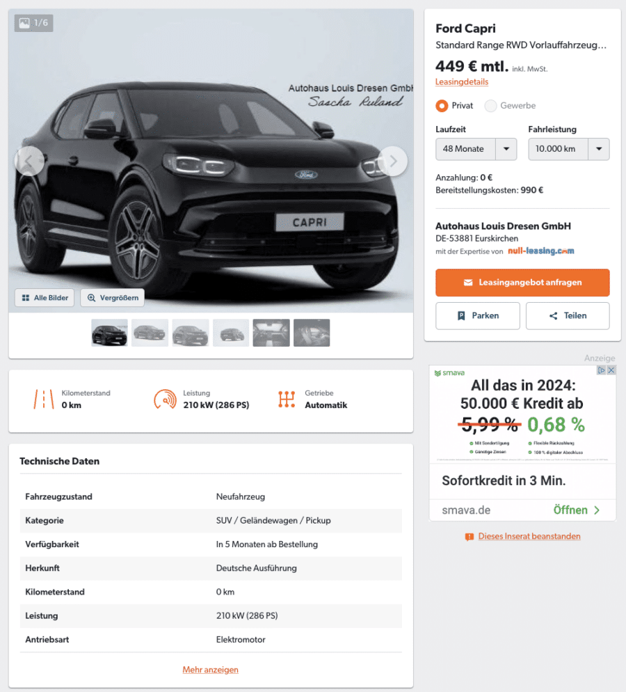 Ford Leasing Rcklufer