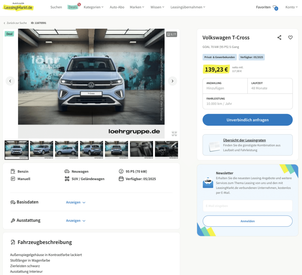 Elegantes Vw Leasing Geschaftskunden Ebenbild