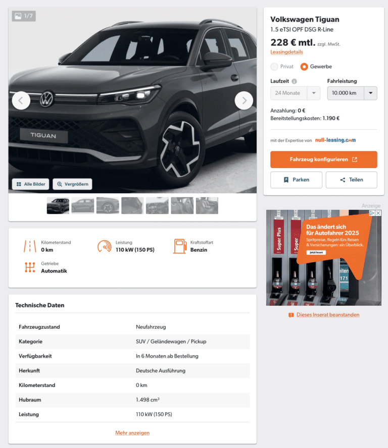 Faszinierend Vw Tiguan Leasing Bilder