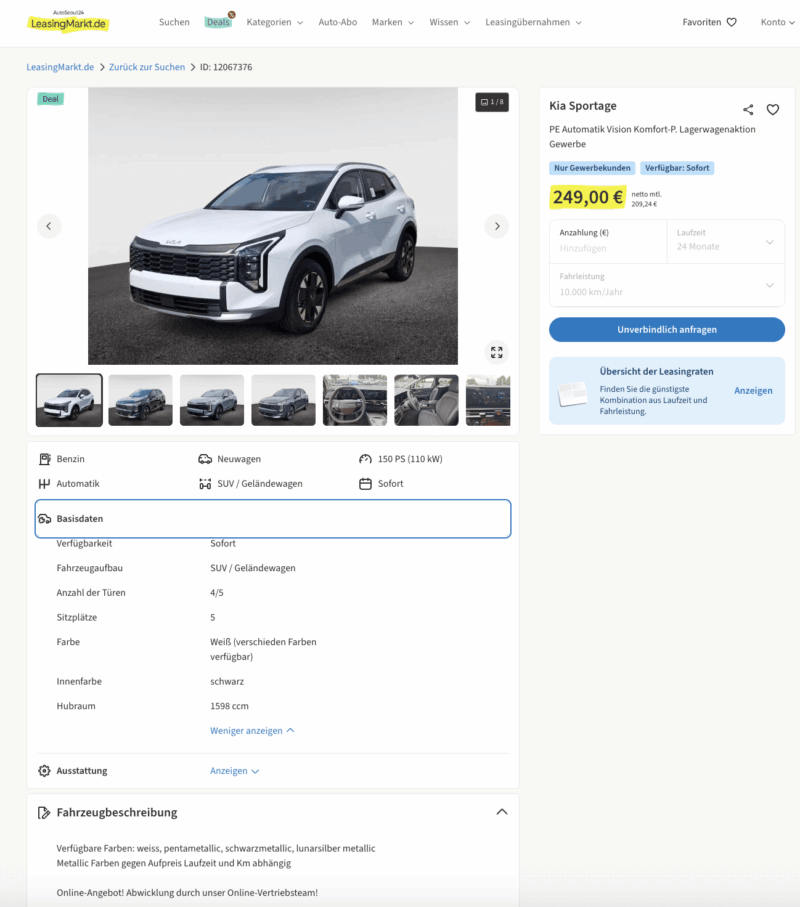 Kia Leasing Rechner